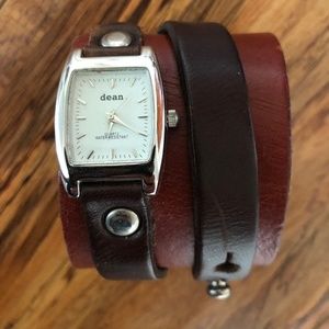 Leather  wrap cuff watch by Dean